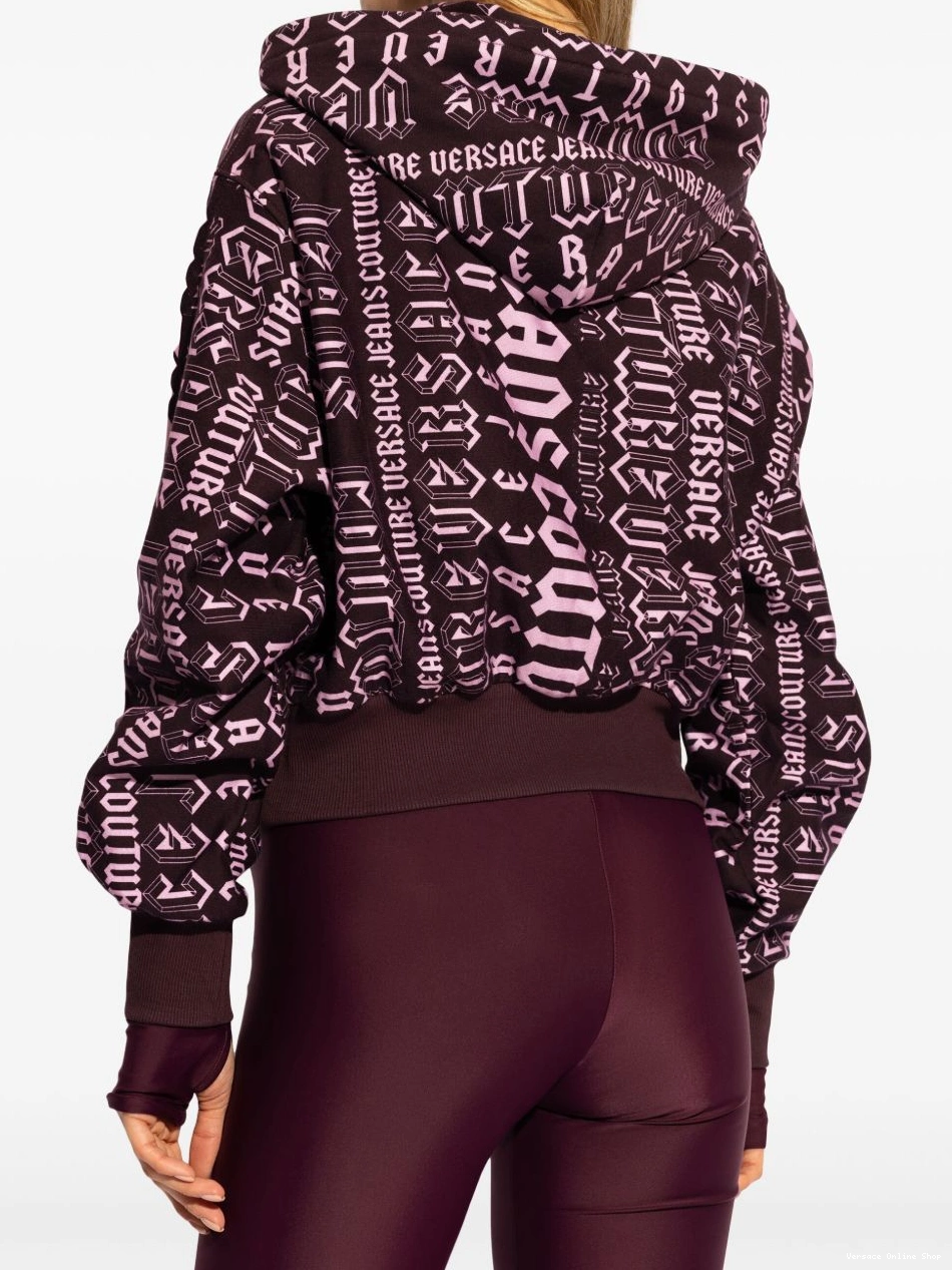 Cheap Versace pattern Women sweatshirt Jeans logo hoodie Couture 0802